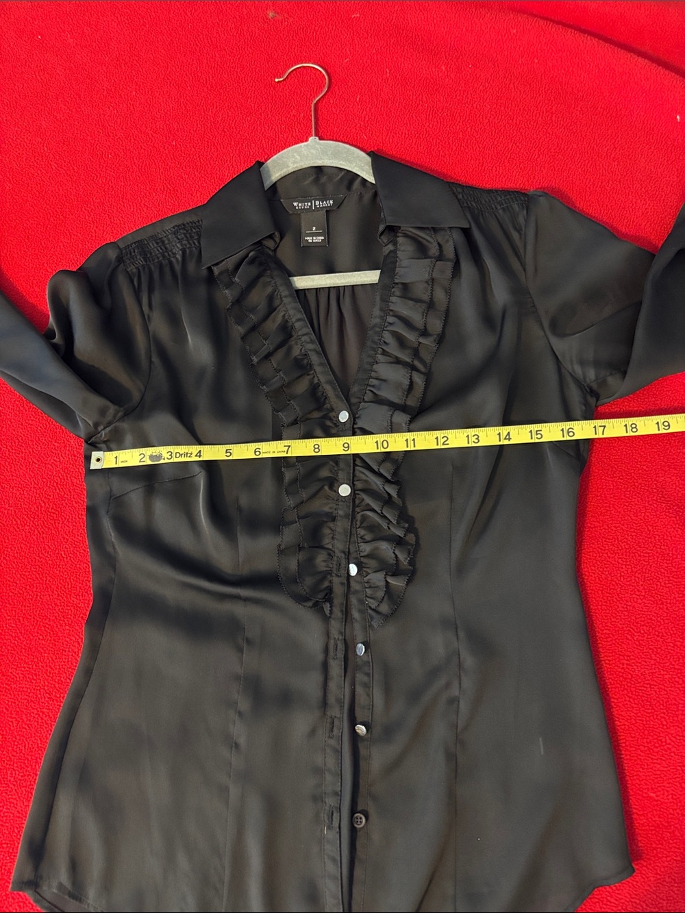 WHBM Sheer Ruffled Front Blouse - Picture 7 of 8